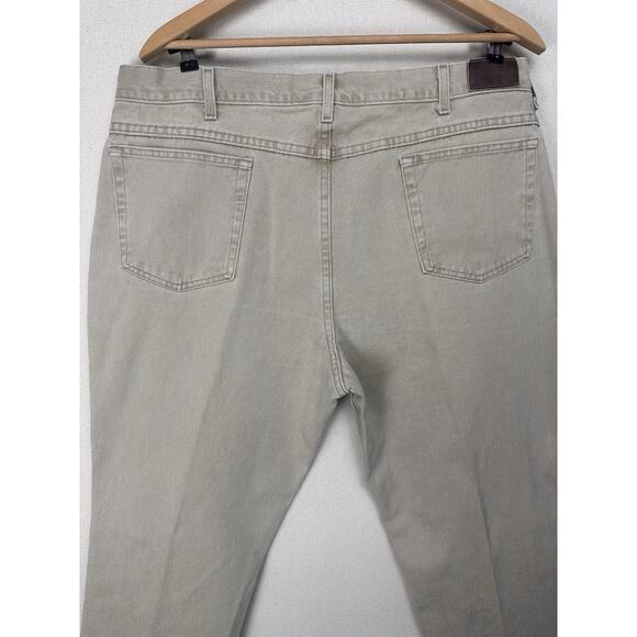 Vtg L.L. Bean Men’s 34x32 Double L Natural Fit Jeans Union Made USA Beige Work - Picture 10 of 13